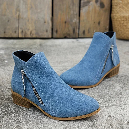 Farah - Botines Ortopédicos De Cuero Con Cremallera