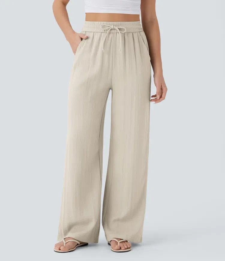 Zafeiria - Elegantes Pantalones De Lino