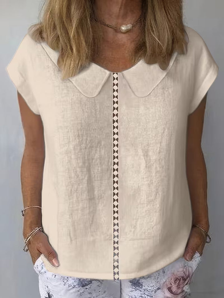 Avielle - Camiseta De Manga Corta Con Abertura en La Parte Delantera