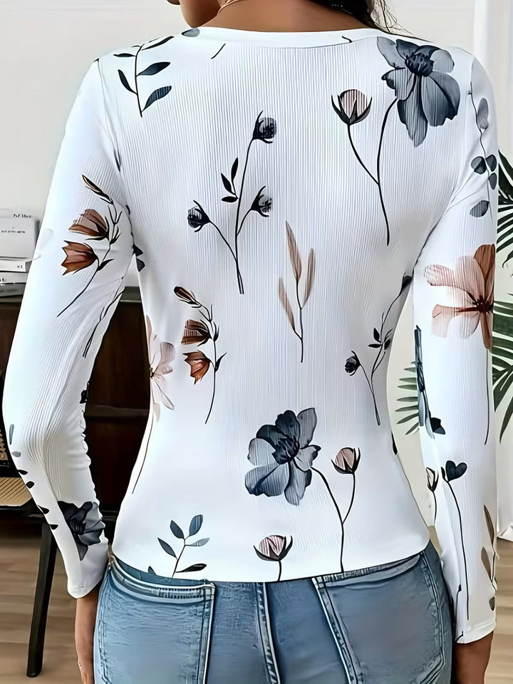Rabiye - Top Con Estampado Floral Y Cuello Cuadrado