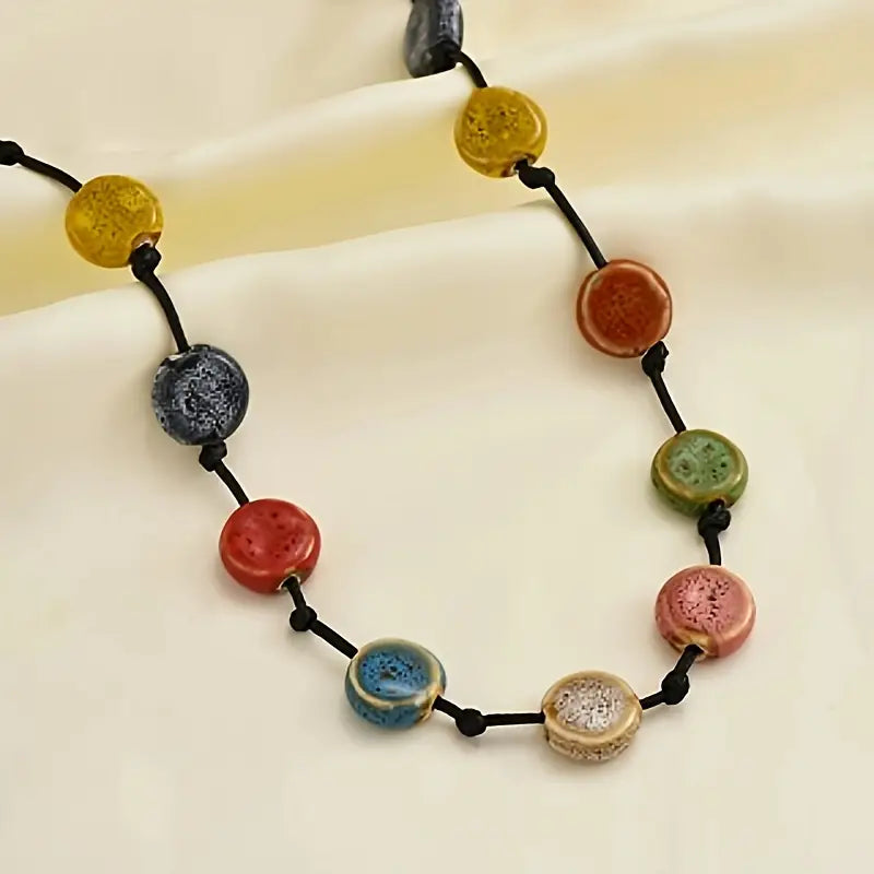 ChromaLinks - Collar De Cuentas Cerámicas Multicolores