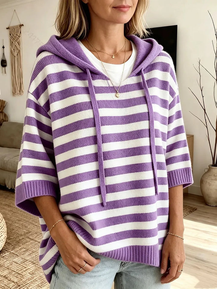 Kiera - Sudadera Con Capucha a Rayas De Corte Holgado