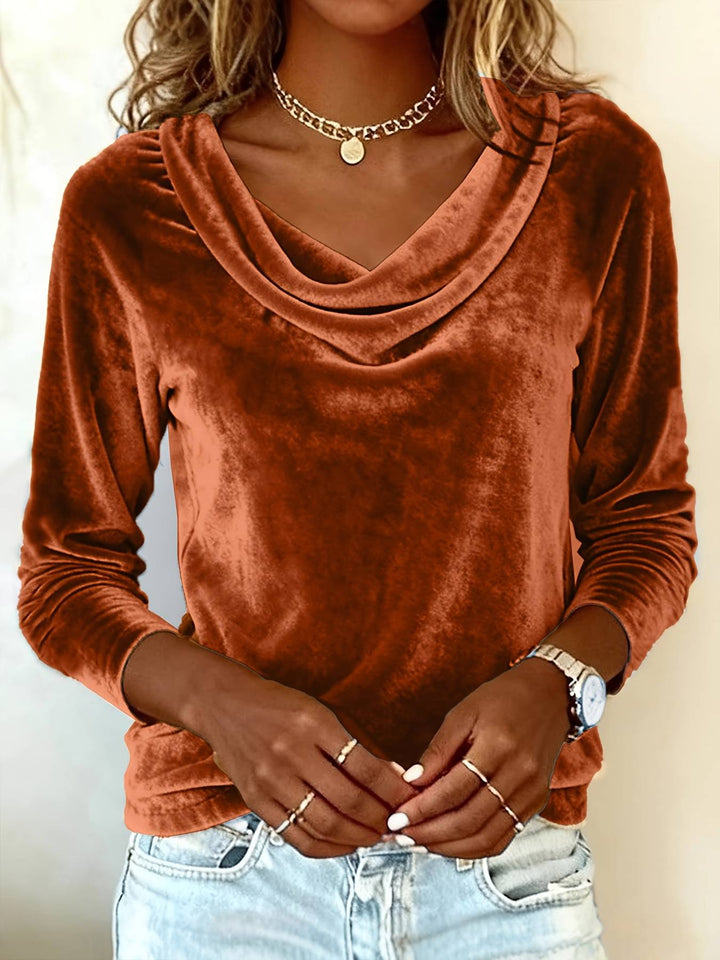 Ghania - Camiseta Informal De Manga Larga Con Cuello en V