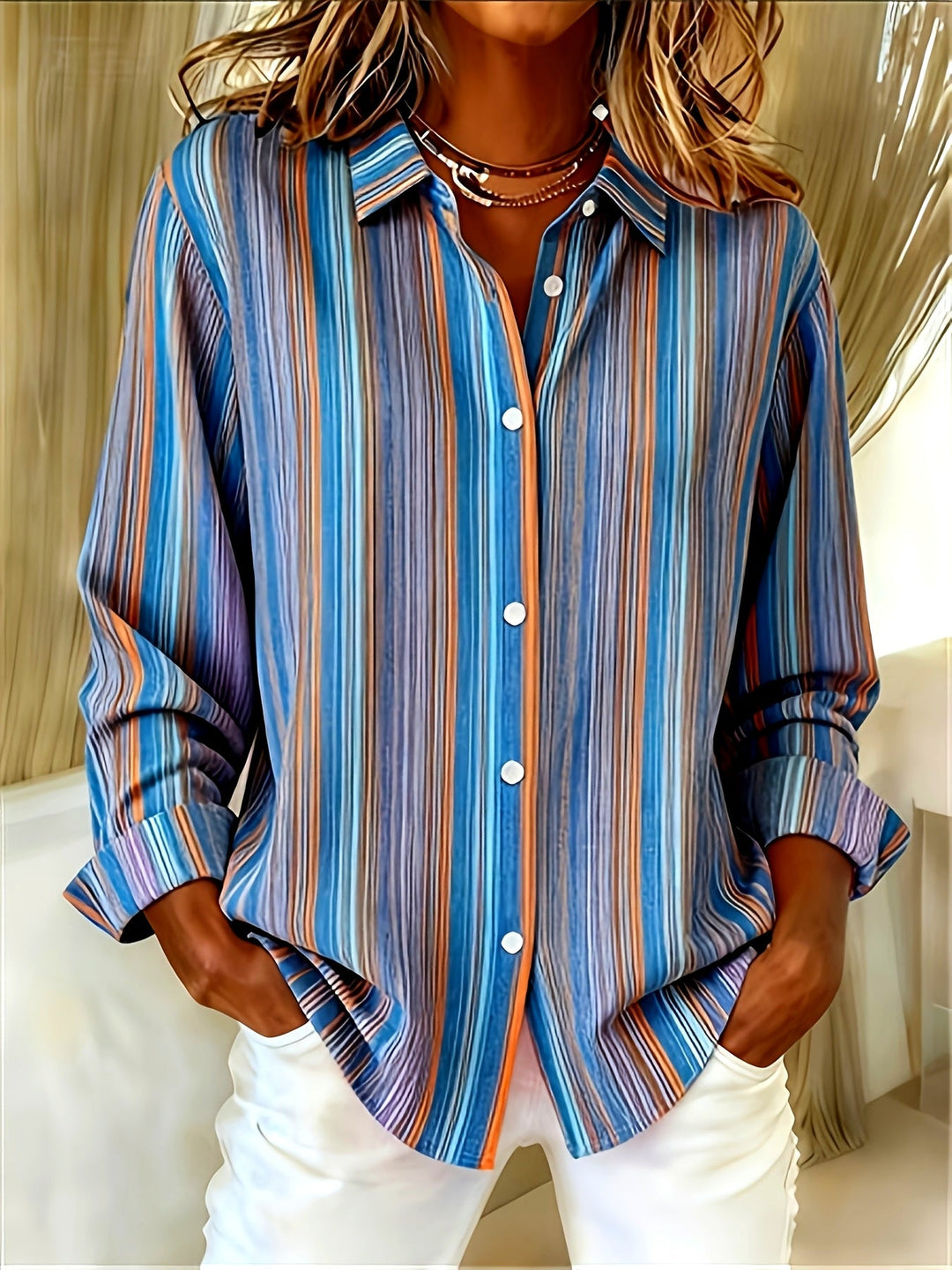 Chamique - Camisa De Manga Larga Con Botones