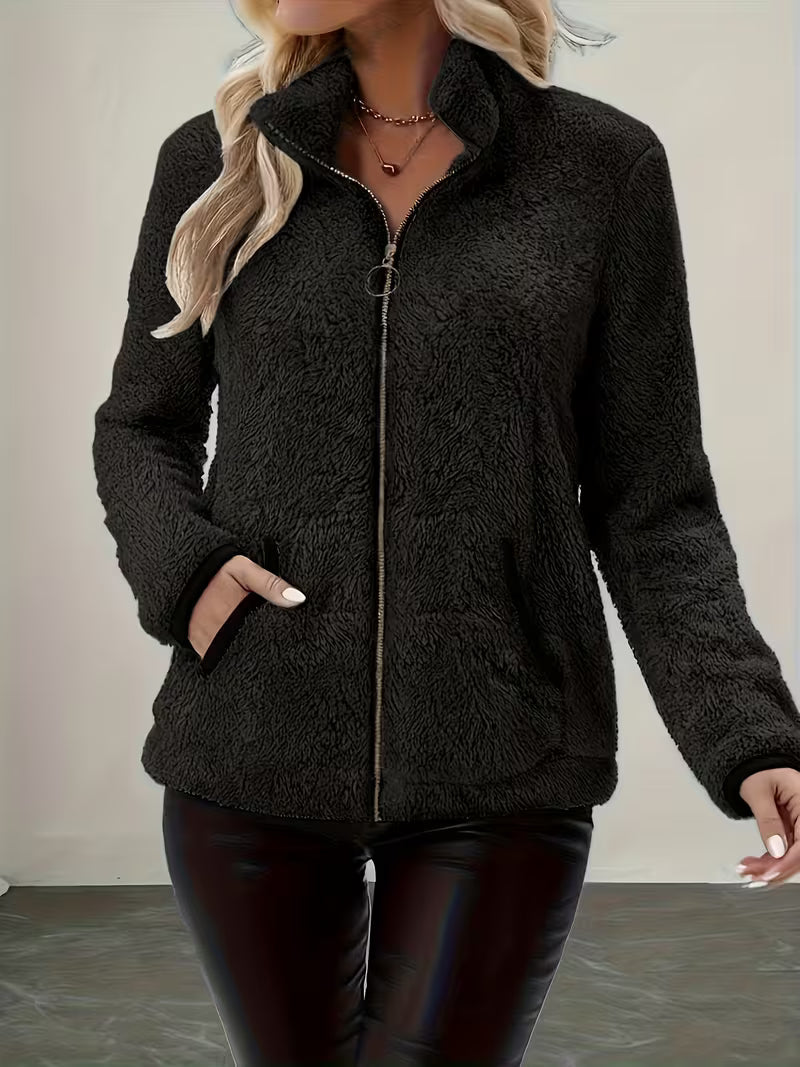 Galiena - Chaqueta De Manga Larga Con Cremallera Y Tejido Felpudo