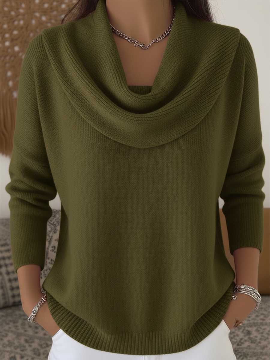 Carolia - Elegante Jersey Con Cuello Vuelto
