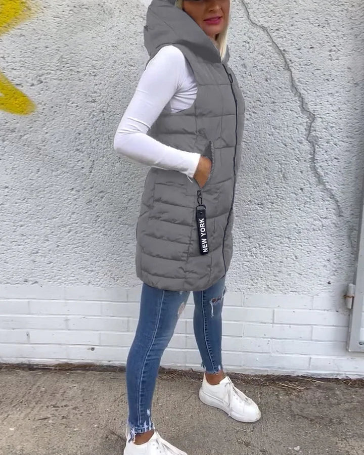Laruna - Abrigo Acolchado Sin Mangas Con Cremallera