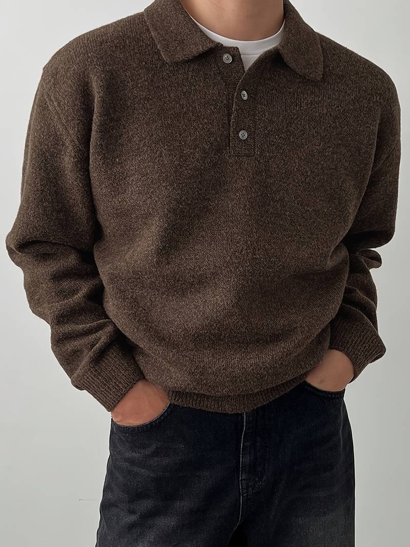 Eliran - Elegante Jersey de Manga Larga Con Cuello Alto