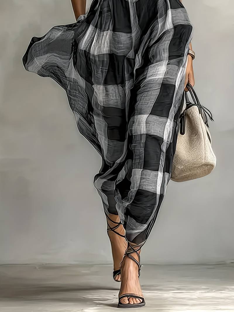 Nethara - Elegante Vestido de Otoño Con Cinturón