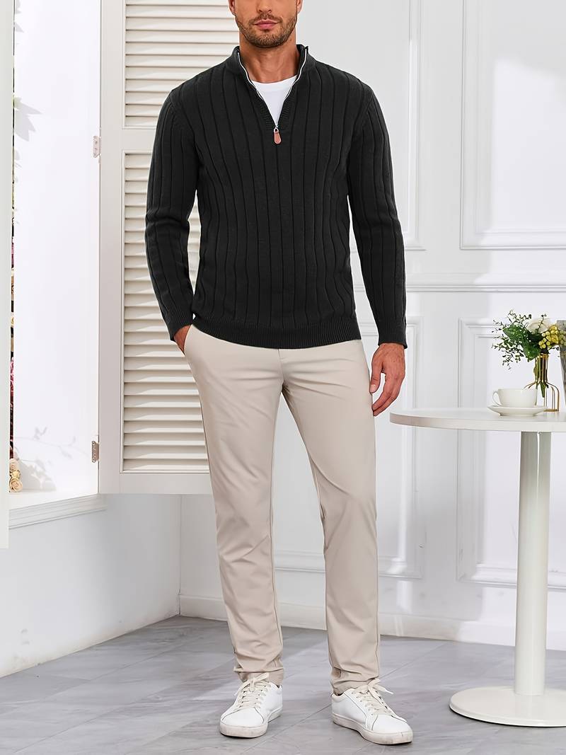 Yedidya - Jersey de Manga Larga Informal de Punto