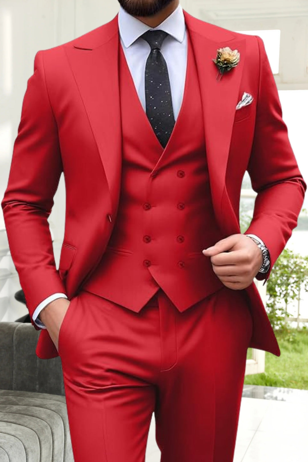 Gremist - Trajes De Tres Piezas Solapa Puntiaguda Slim Fit