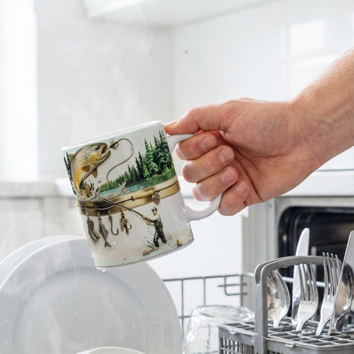 TackleMug - Taza de Café con Motivos de Pesca