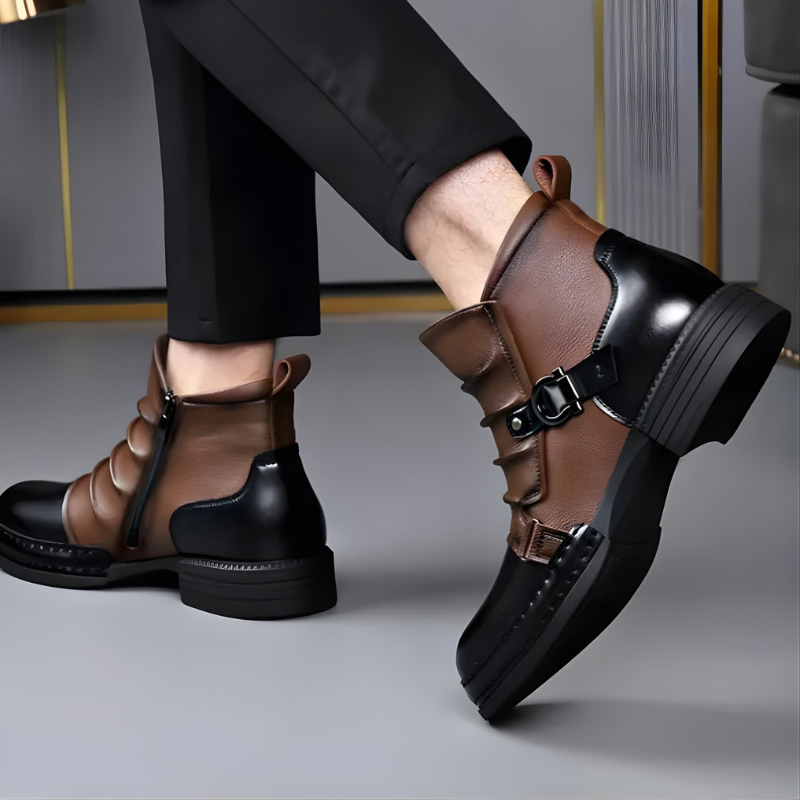 Zamran - Botines Vintage De Cuero