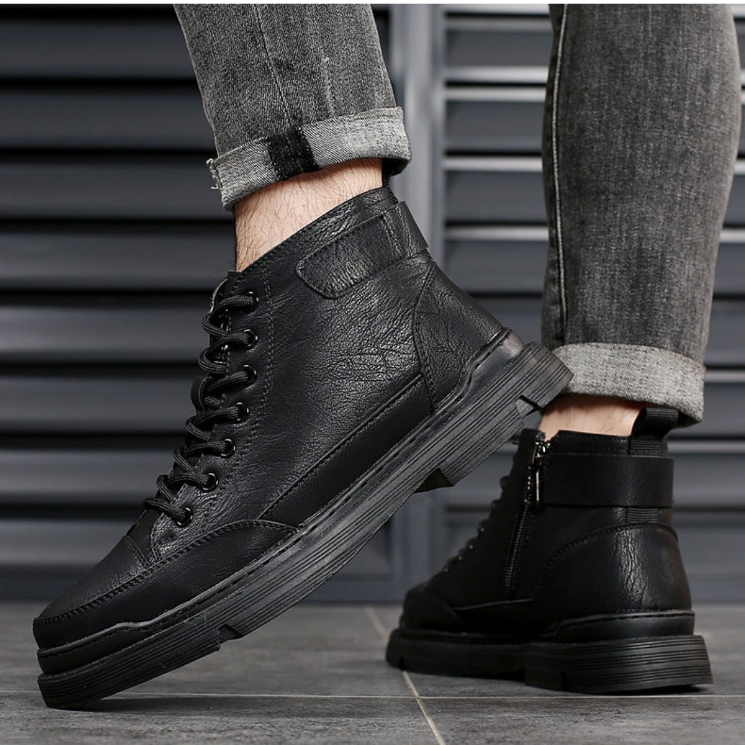 Patterson - Botines De Cuero Con Cordones