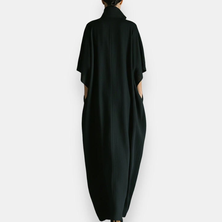 Maricel - Vestido Largo Con Cuello Alto Y Bolsillos Laterales