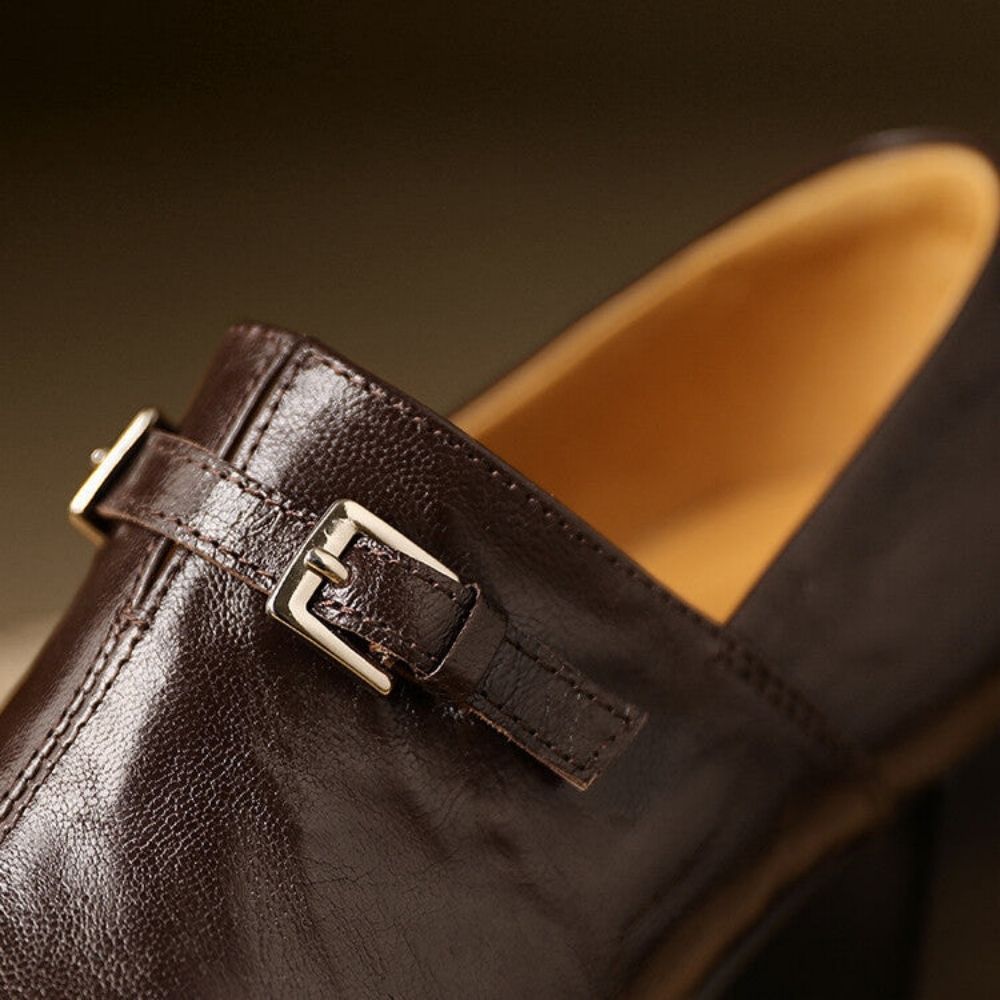 Misha - Elegantes Mocasines De Cuero Con Tacón