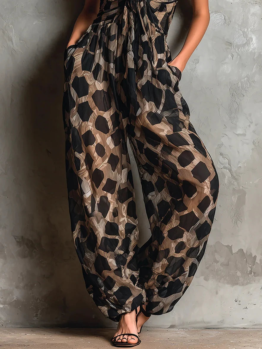 Apophia - Mono Con Estampado Animal Y Escote Halter