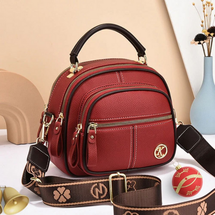 Janette - Bolso Bandolera de piel con Múltiples Compartimentos