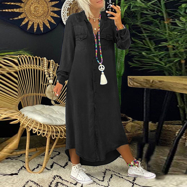 Dorota - Vestido Vaquero de Manga Larga