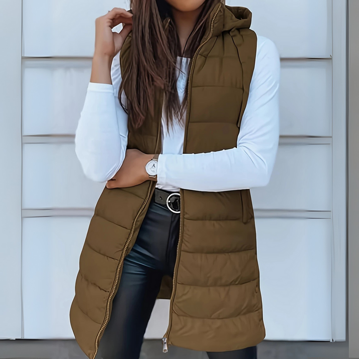 Maurina - Informal Sin Mangas Largo Puffer Chaleco