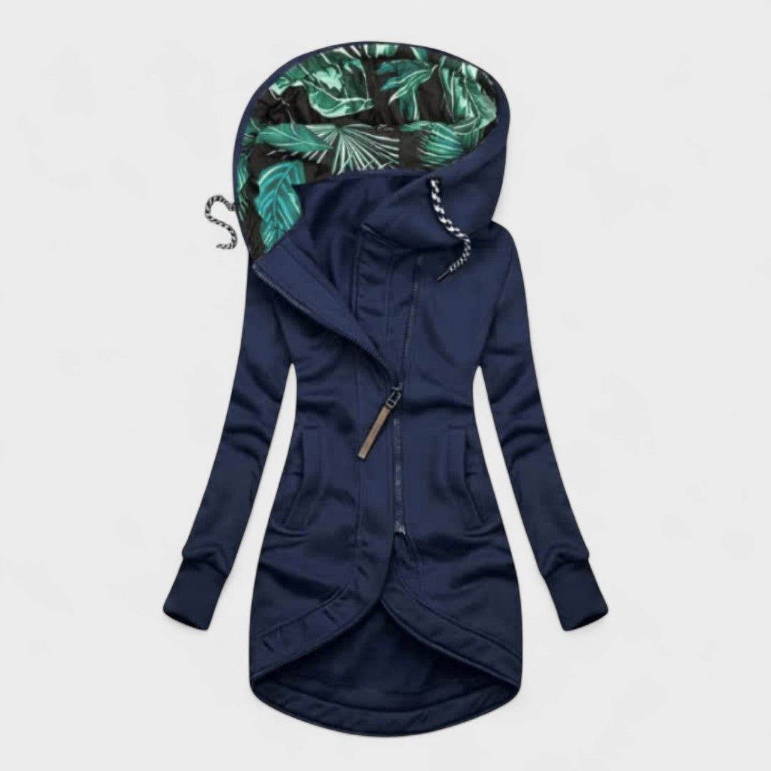 Kristanna - Abrigo De Invierno Con Cremallera Asimétrica
