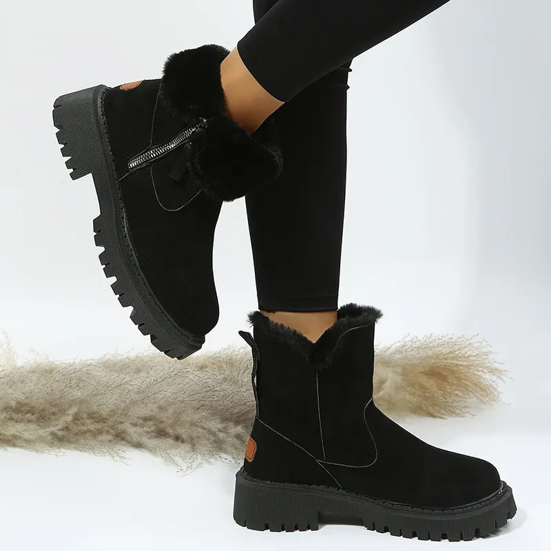 Luisaa - Cómodas Invierno Botas Con Cremallera Lateral