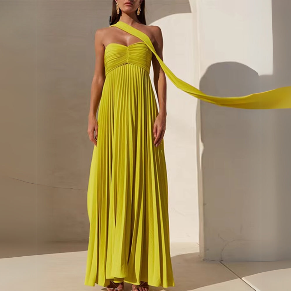 Melista - Elegante Vestido Largo Plisado
