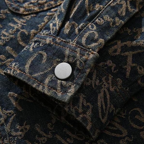 Godfrey - Chaqueta Vaquera con Inscripciones Bíblicas