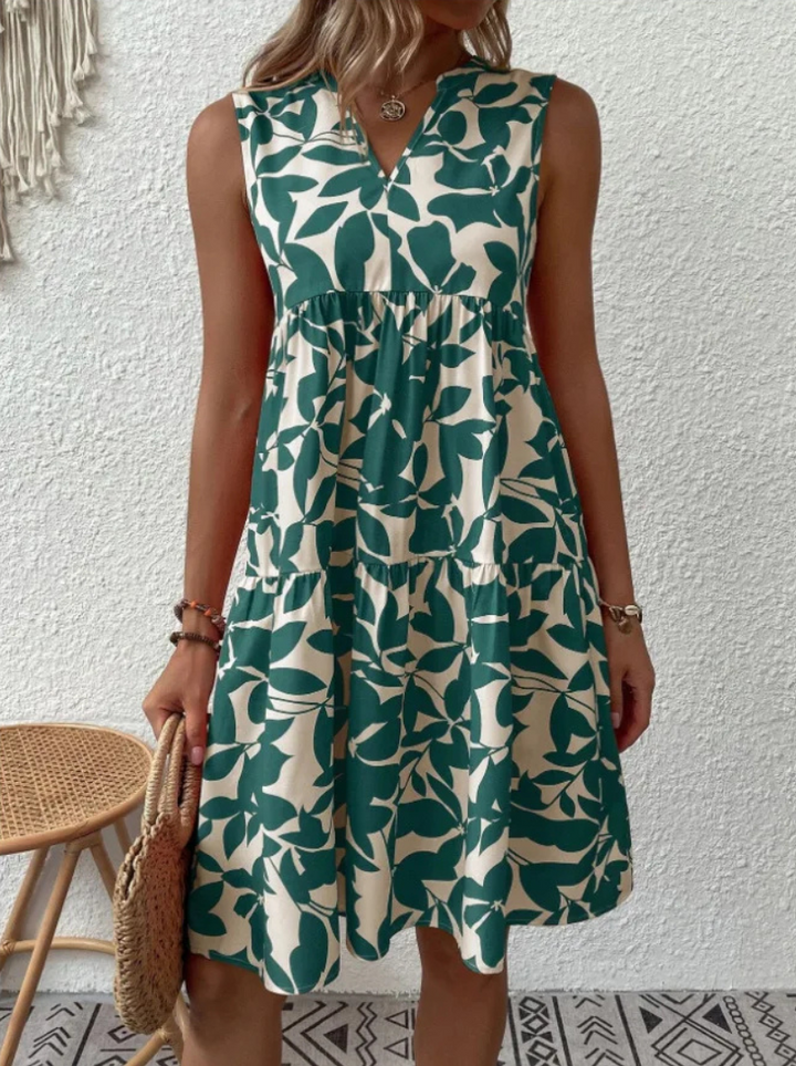 Greysen - Vestido Sin Mangas De Flores a La Moda