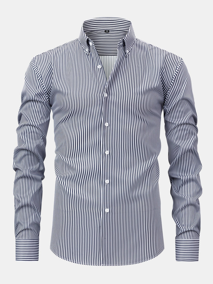 Corey - Camisa De Manga Larga a Rayas Con Botones