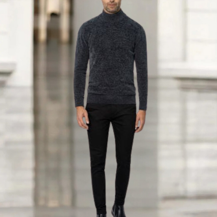Laurin - Lujoso Jersey De Punto De Cuello Alto