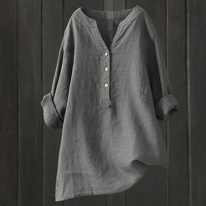 Valentiniaa - Botón Abajo Blusa