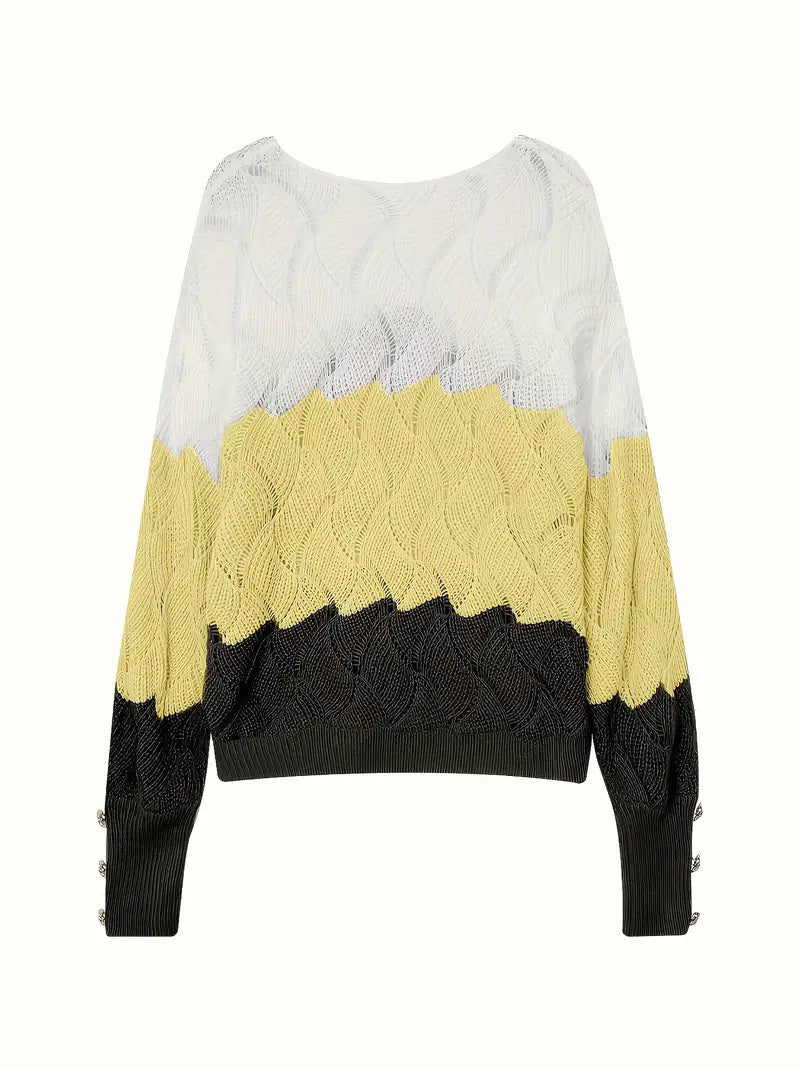 Renilda - Elegante Jersey De Punto Con Cuello En V