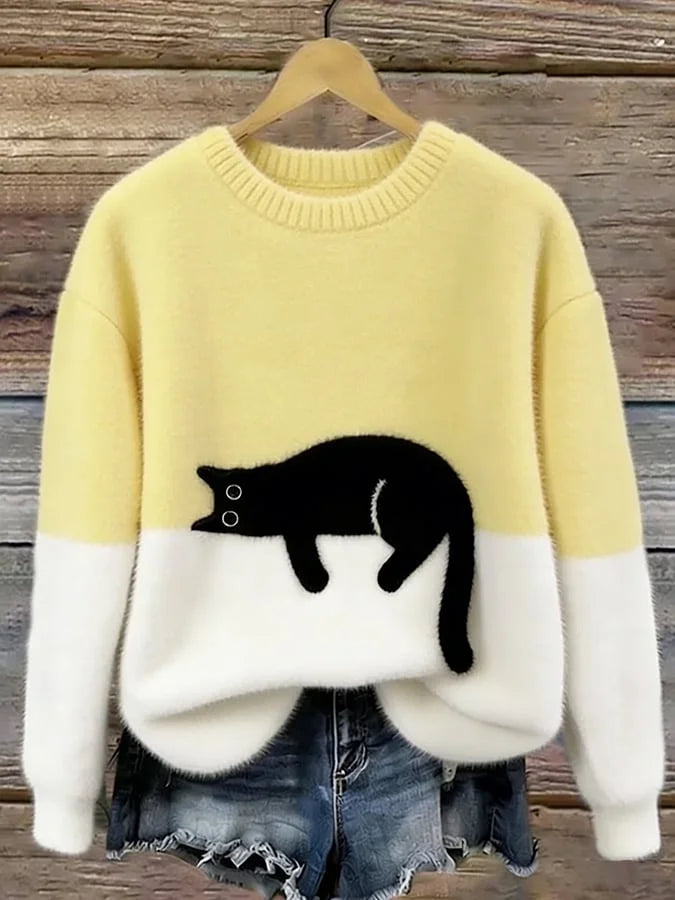 Zaidia – Cálido jersey De Punto Con Un Bonito Gato