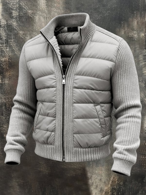 Kylian - Chaqueta Vintage De Punto Con Parches Para Exteriores