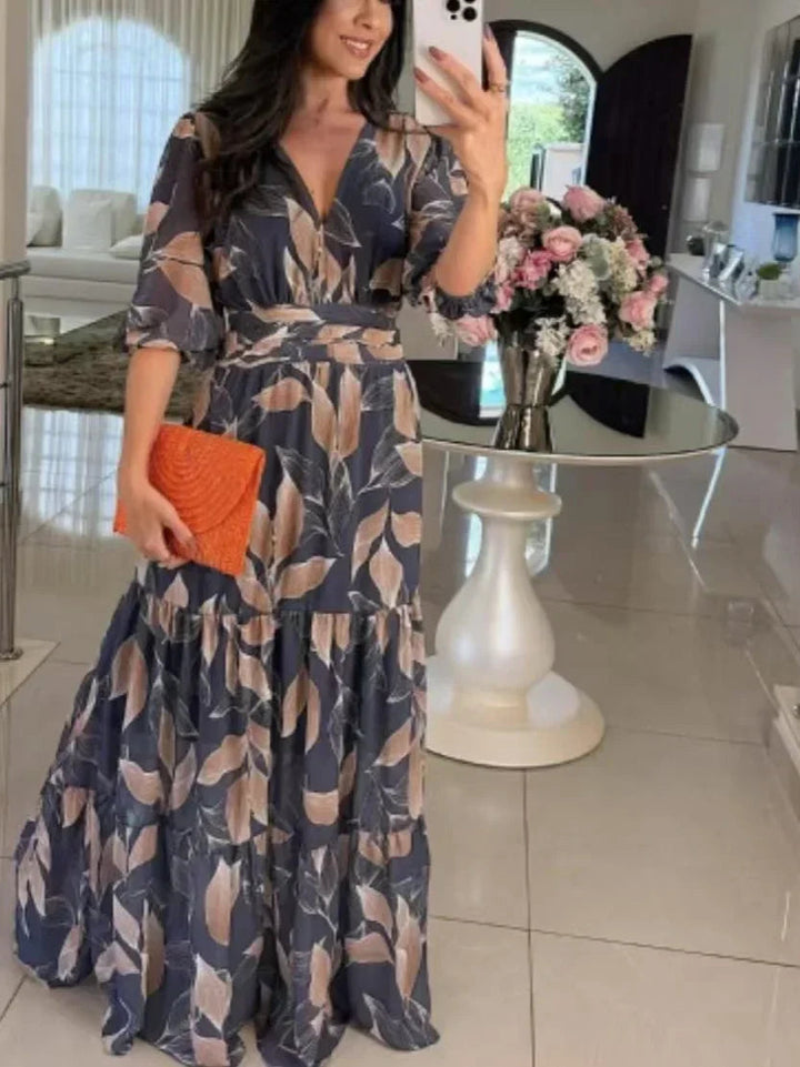 Lella - Elegante Vestido Largo De Flores