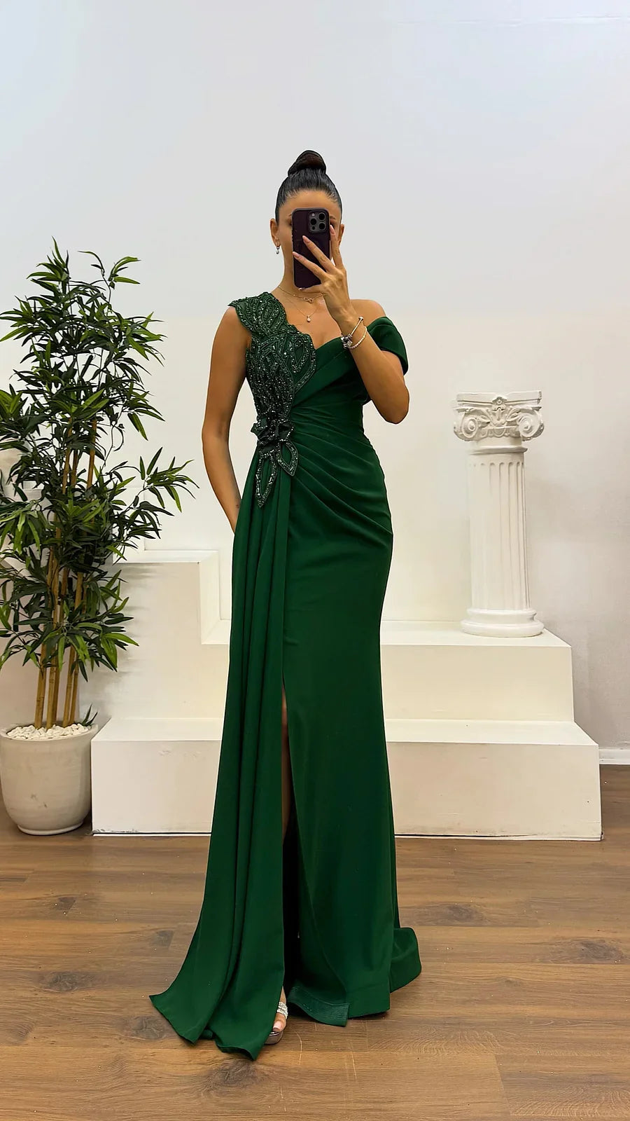 Kamarya - Vestido De Noche Plisado Transpirable