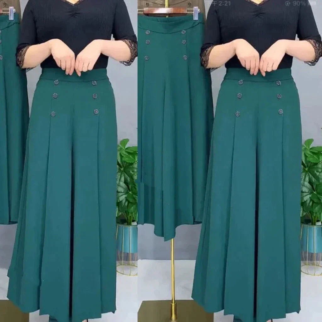 Malou - Elegante Pantalón de Pata Ancha Plisado