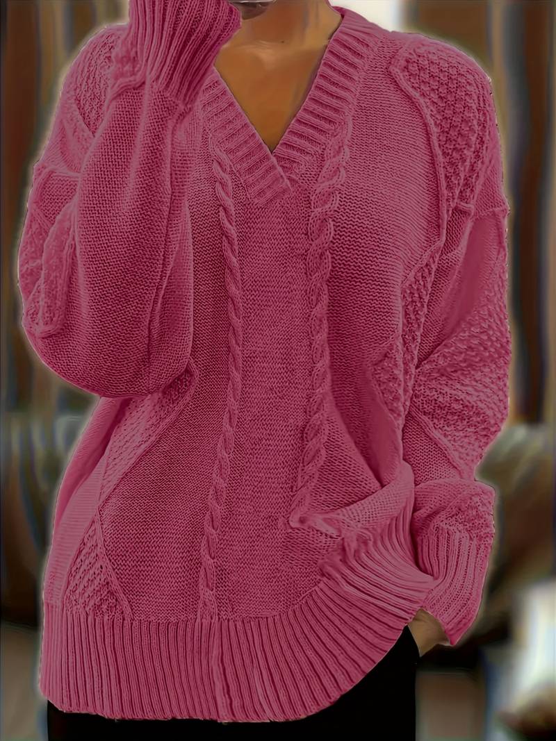 Tzvia - Jersey de Punto Informal Con Cuello en V