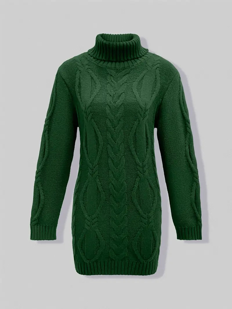 Narda - Cable Grueso De Punto Cuello Alto Vestido