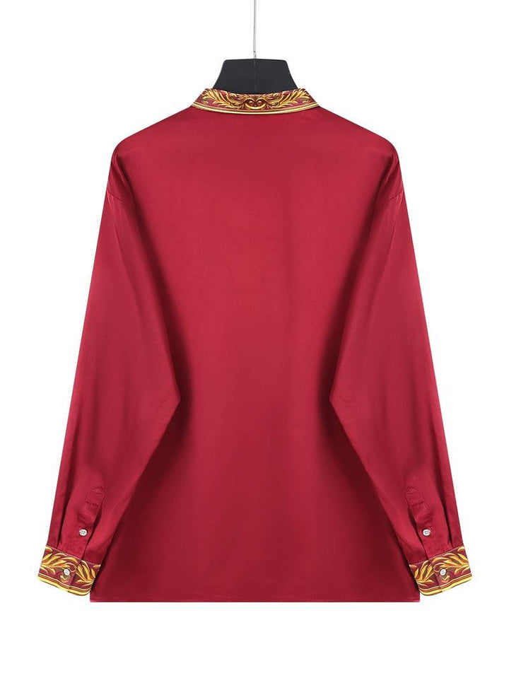 Vygantas - Elegante Camisa de Manga Larga Con Diseño Patchwork