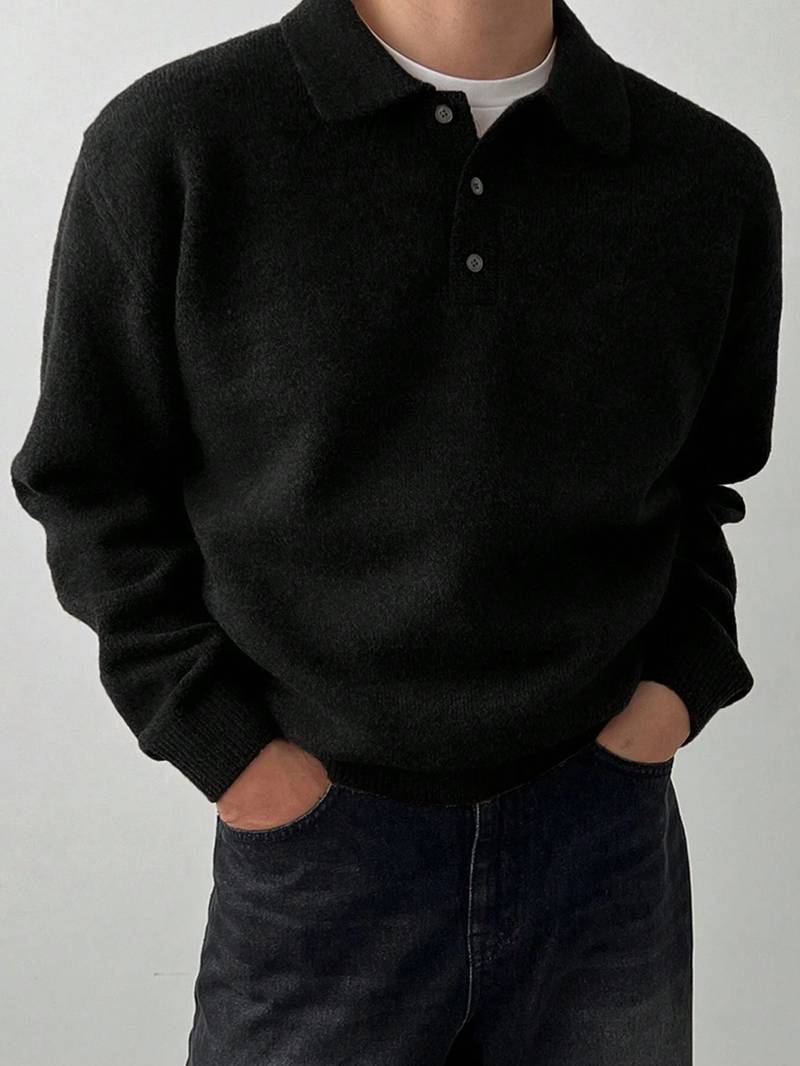 Eliran - Elegante Jersey de Manga Larga Con Cuello Alto