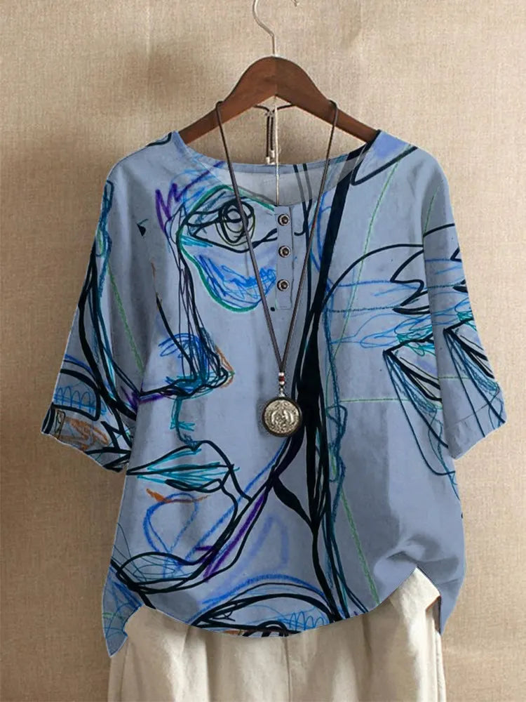 Silina - Blusa Con Estampado Abstracto