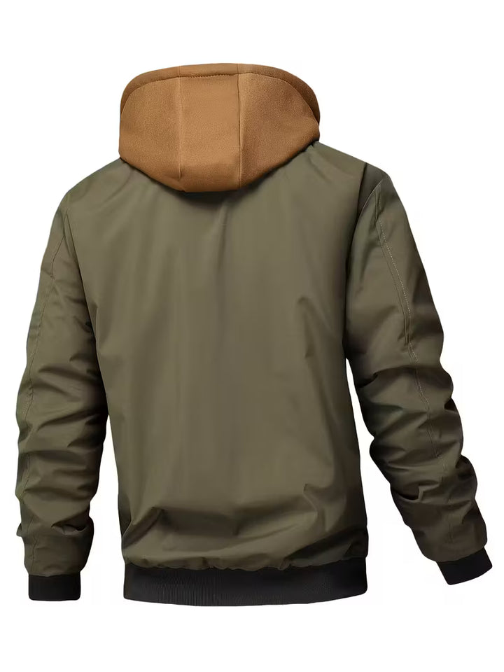 Sylvain - Chaqueta Con Capucha y Cremallera Estilo Fuerza Aérea