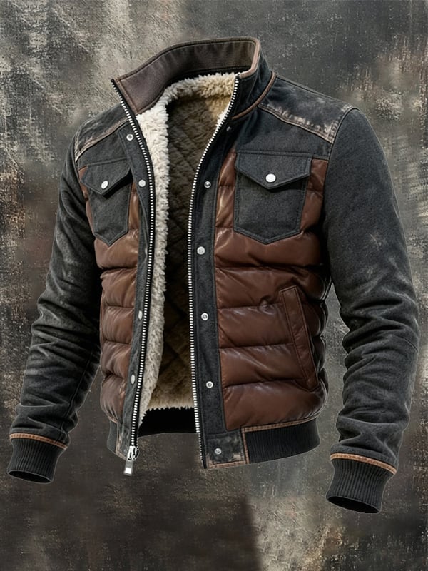Esposito - Chaqueta Retro Acolchada De Patchwork Para Exterior Con Cremallera