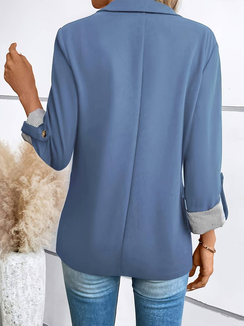 Galiah - Elegante Blazer Cruzado Con Cuello Con Solapa