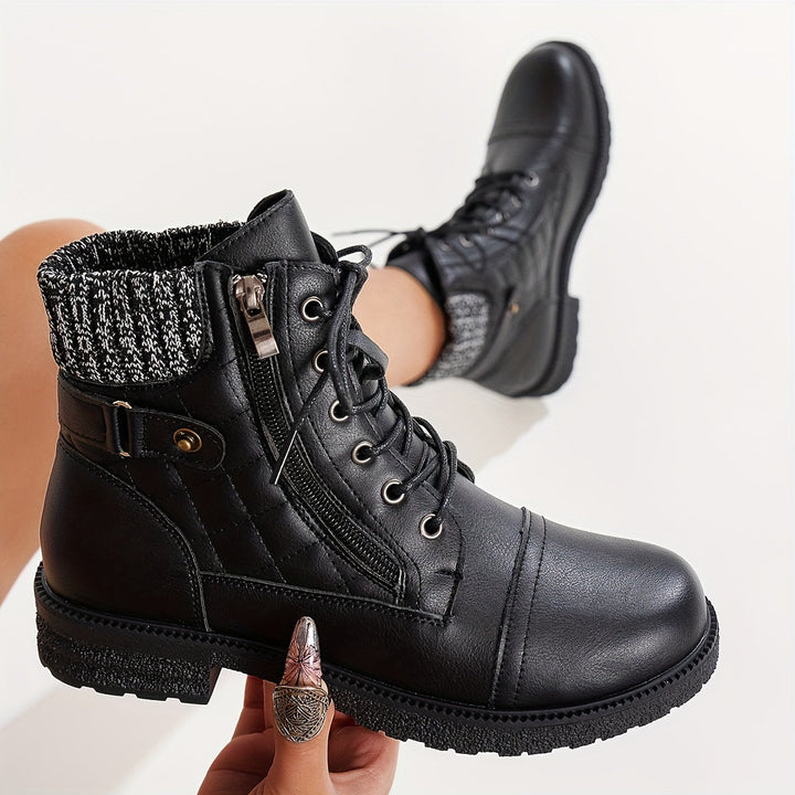 Alfrida - Botines Con Cordones y Puños de Punto