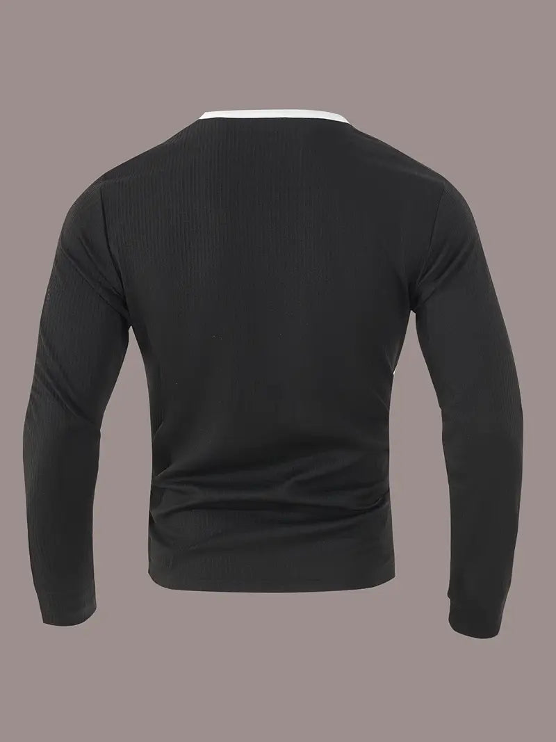 Kyran - Camisa Henley De Manga Larga Con Diseño De Gofre