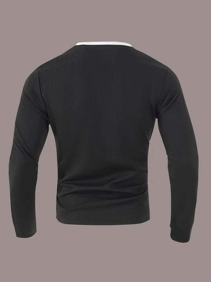 Kyran - Camisa Henley De Manga Larga Con Diseño De Gofre