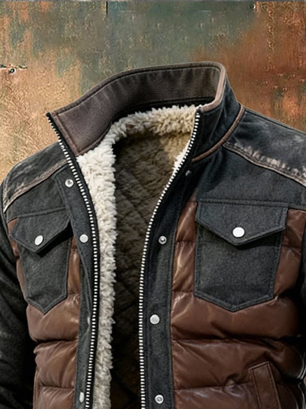 Esposito - Chaqueta Retro Acolchada De Patchwork Para Exterior Con Cremallera